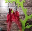 Boucles d'oreilles Plumes rouges